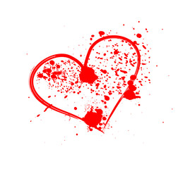 Obraz premium heart love embroidery graphic design vector art