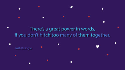 Fototapeta premium josh billingse best quote text background with blue background illustration