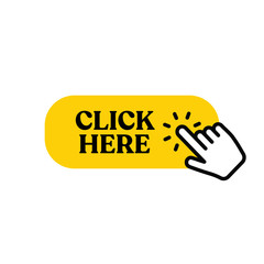 Click here button with hand clicking icon