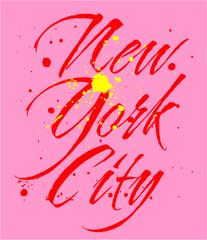 New york city embroidery graphic design vector art