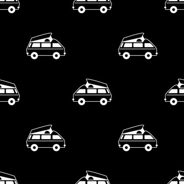 Camp van seamless pattern