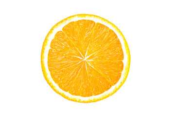 Round orang slice isolate on white background