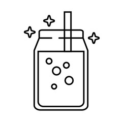 beverage can with straw line style icon
