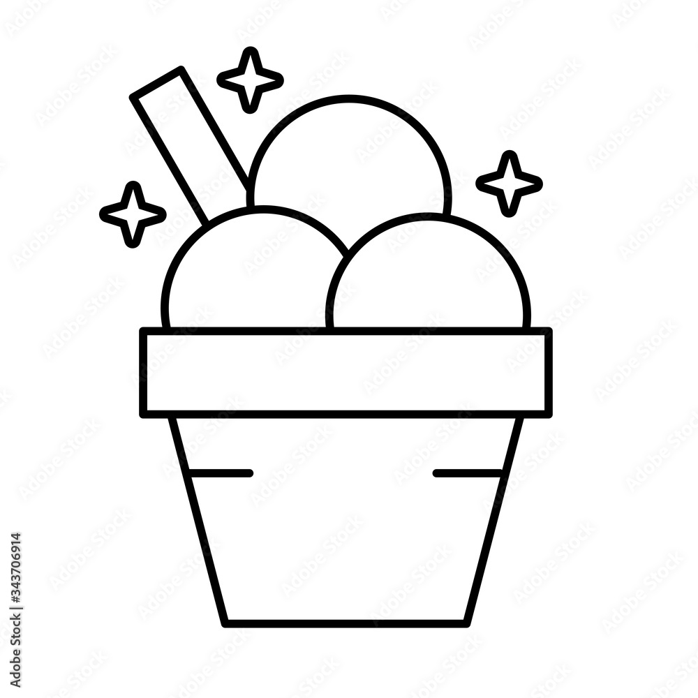 Poster delicious ice cream line style icon