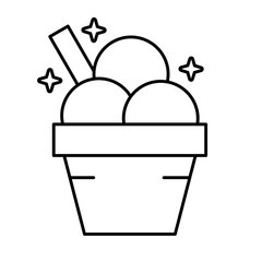 delicious ice cream line style icon
