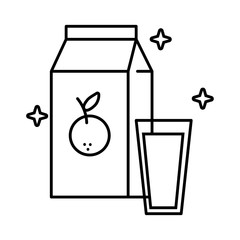 orange juice in box line style icon