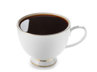 Cup of coffee on white background