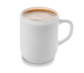 Cup of coffee on white background