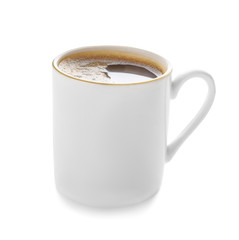 Cup of coffee on white background
