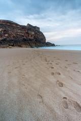 Sunset in Nazare, Portugal.