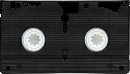 old black VHS video tape cassette