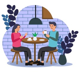 Coffee shop vector flat illustration