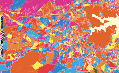 Ciudad Nicolás Romero, México, Mexico, colorful vector map