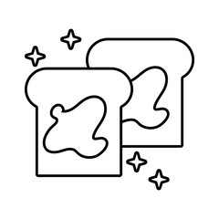 bread sliced pastry bakery line style icon