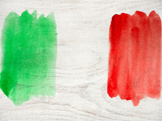 Italian Flag. Beautiful greeting card. Close-up, view from above. National holiday concept. Congratulations for family, relatives, friends and colleagues