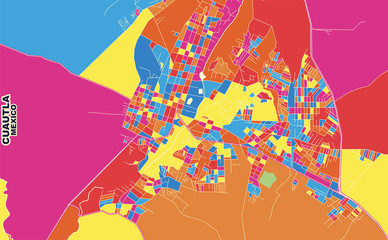 Cuautla, Morelos, Mexico, colorful vector map