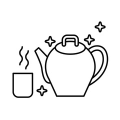 kitchen teapot utensil line style icon