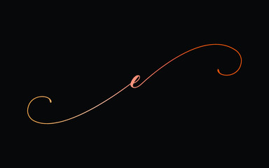 e Lowercase Cursive Letter Logo design, Vector Template