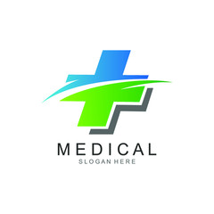 Medical plus logo design vector