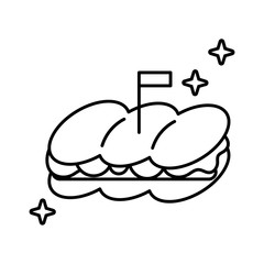 sandwish food line style icon