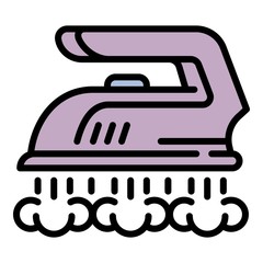 Modern iron icon. Outline modern iron vector icon for web design isolated on white background