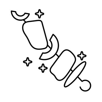 recommend clip art: meat skewer line style icon