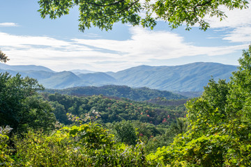 View of the Great Smoky Mountains near Gatlinburg, Tennessee - Great Smoky Mountains National Park,...