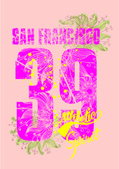 San Francisco embroidery graphic design vector art