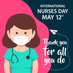International Nurses Day Vector Template Design Illustration.