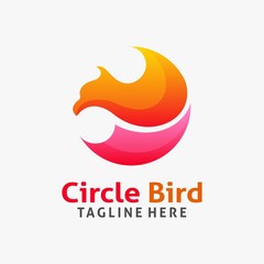 Round bird logo design