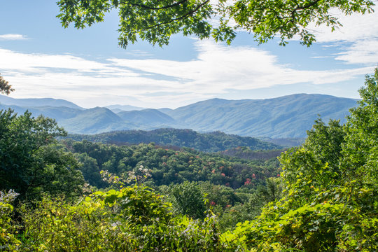 View of the Great Smoky Mountains near Gatlinburg, Tennessee - Great Smoky Mountains National Park, Tennessee, USA