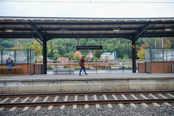 Naklejka premium Heidelberg, Germany - December 09,2019: Main Platforms at Heidelberg Hauptbanhof (main train station) in Germany.