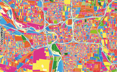 Obraz premium Columbus, Ohio, U.S.A., colorful vector map