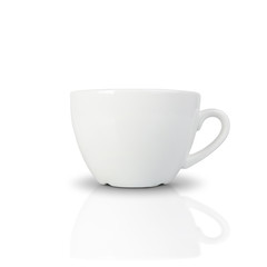 White ceramic coffee mug isolated on white background. with clipping paths.