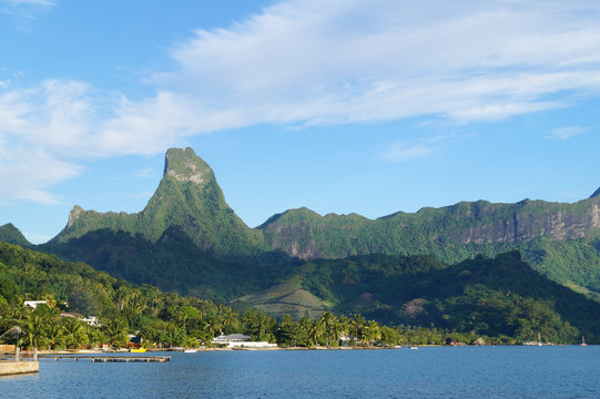 Mount Moua Puta from Cook's Bay Mo'orea, Tahiti