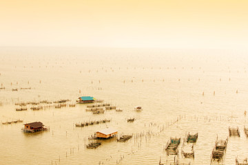 Houseboat community on the Songkhla Lake.