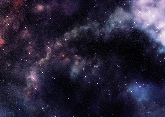 Starry purple space nebula