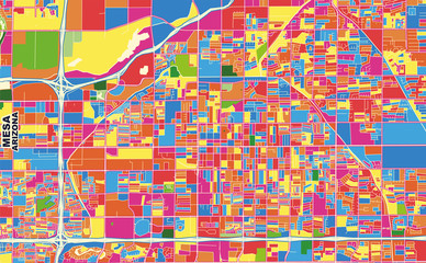 Mesa, Arizona, U.S.A., colorful vector map