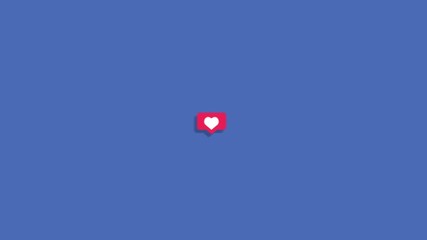 Social Media Like Icon Isolated on Blue Background. Like Button Heart Shape 4K Animation. Follow, connectivity, approve concept - Powered by Adobe
