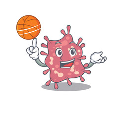 Gorgeous haemophilus ducreyi mascot design style with basketball