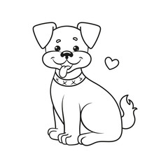 Coloring page with a dog.