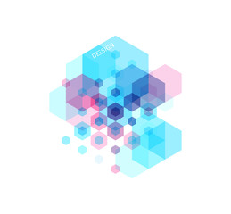 Obraz premium Abstract geometric background with transparent colored figures. Template for poster, flyer, banner or book cover. Vector illustration for design