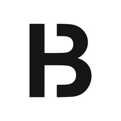 black and white numbers, hb letter logo
