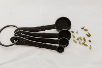 Set of measuring cups or measuring spoons use in cooking