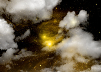 galaxy in a free space. 3D rendering