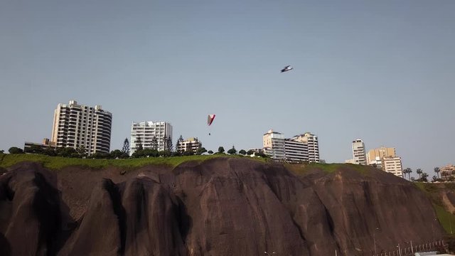 Paragliding on the Coastline of Lima Peru