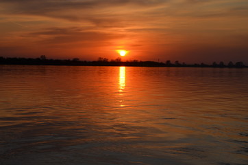 sunset over the river