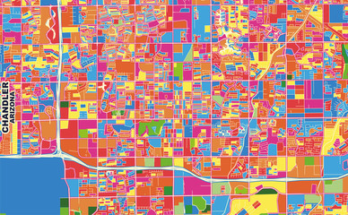 Chandler, Arizona, U.S.A., colorful vector map