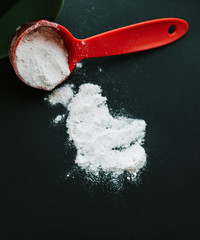 Set of measuring cups or measuring spoons use in cooking in top view