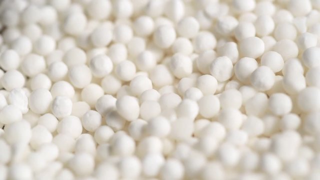 Tapioca Perls With One Red Picked Out With Tweezers Macro Close Up